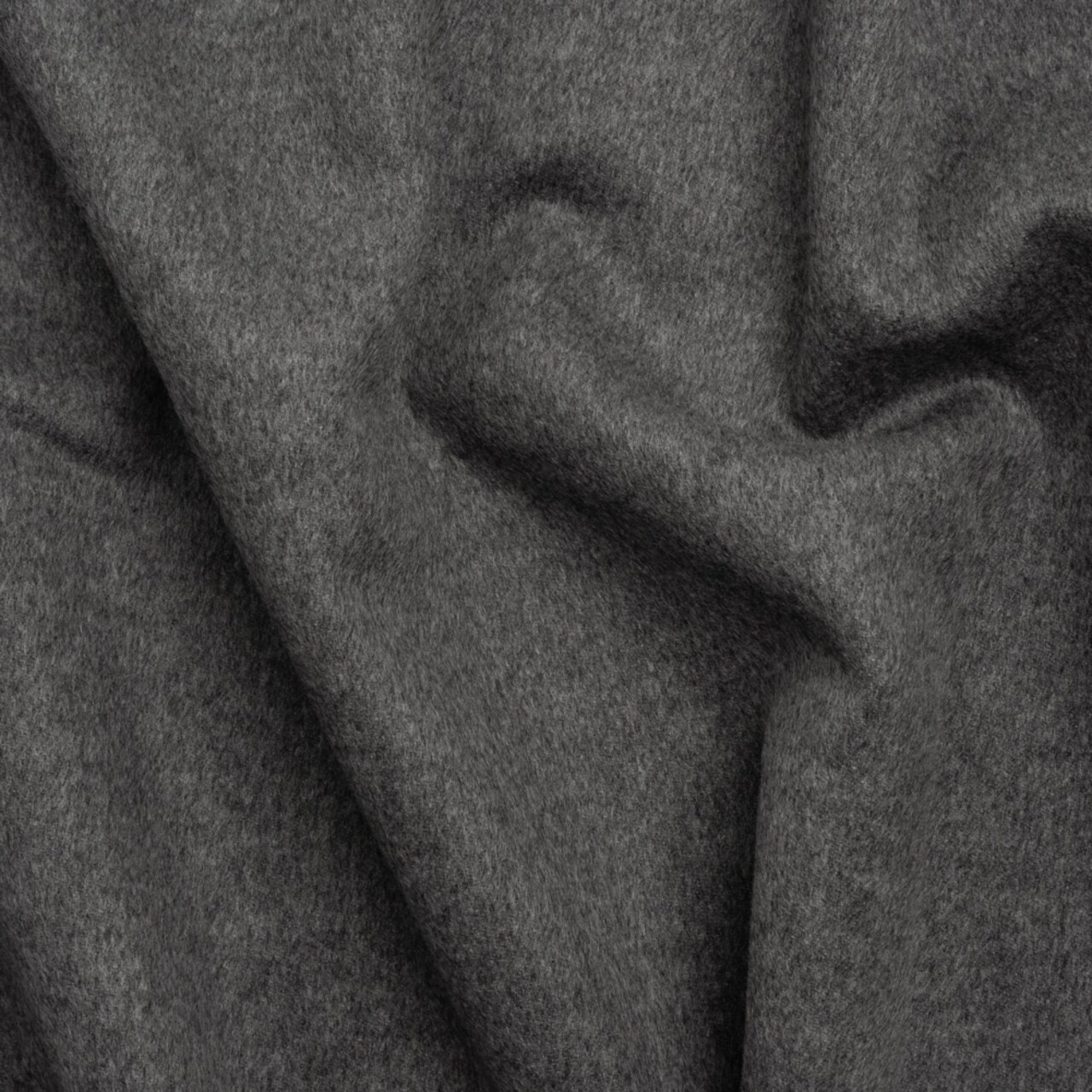 1 Yard Virgin Wool and Cashmere Double Cloth Coating - Heathered Smoke - Astana Collection